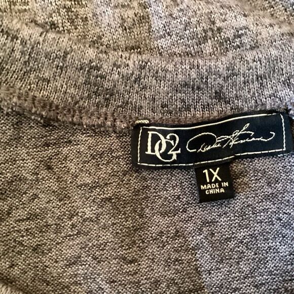 NWOT. DG2 Diane Gillman Women’s 1X Marbled Grey L/S Knit Top - Picture 10 of 10